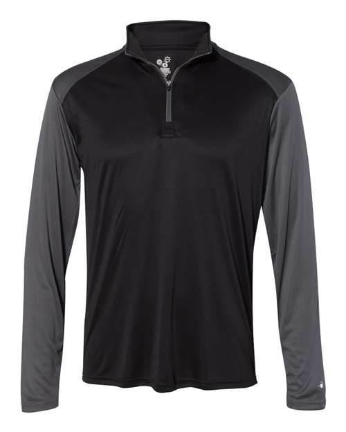 Badger 4006 Men's Ultimate SoftLock Sport Quarter-Zip Pullover, Black/ Graphite