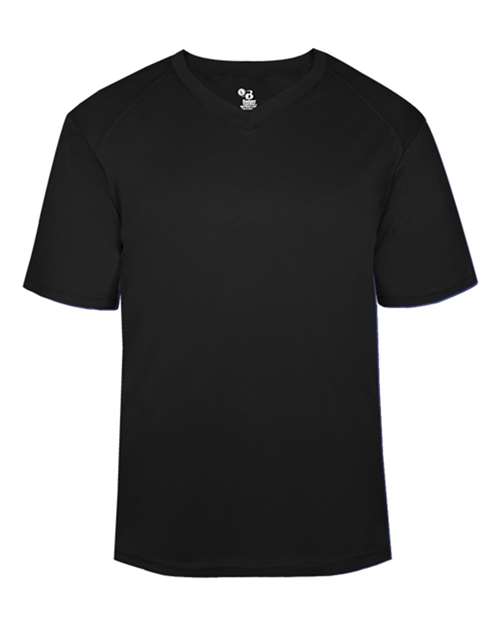 Badger 4124 Men's B-Core V-Neck T-Shirt, Black