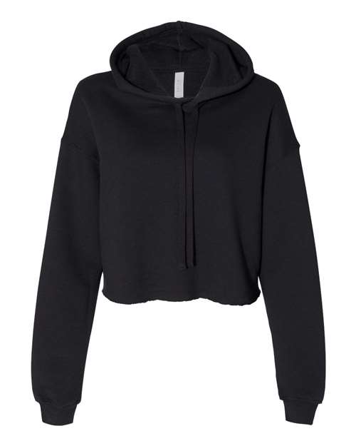 BELLA + CANVAS 7502 Women's Crop Hoodie Sweatshirt, Black