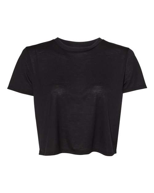 BELLA + CANVAS 8882 Women’s Flowy Crop Tee, Black