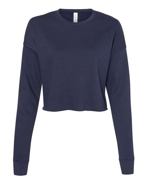 BELLA + CANVAS 7503 Women's Crop Crewneck Sweatshirt, Navy