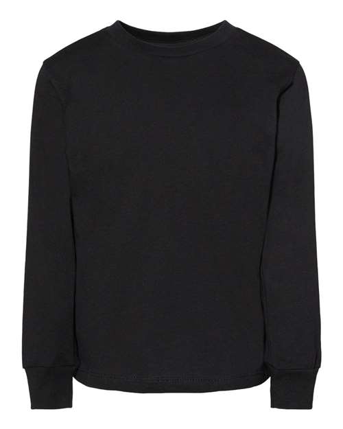 BELLA + CANVAS 3501T Toddler Jersey Long Sleeve Tee, Black