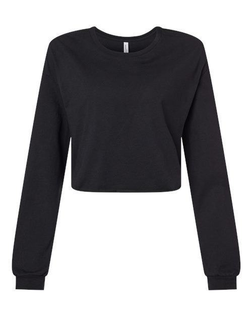 BELLA + CANVAS 6501 Women's FWD Fashion Crop Long Sleeve Tee, Black