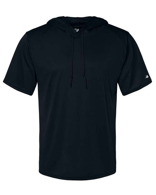 Badger 4123 Men's B-Core Hooded T-Shirt, Black
