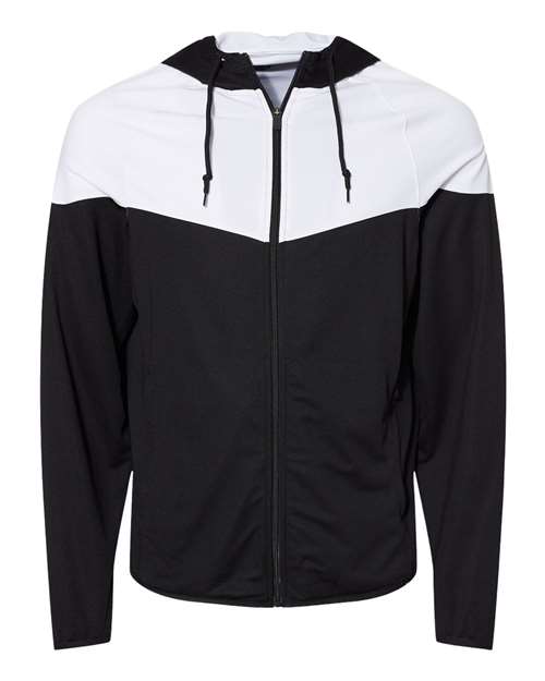 Badger 7722 Men's Spirit Outer-Core Jacket, Black/ White