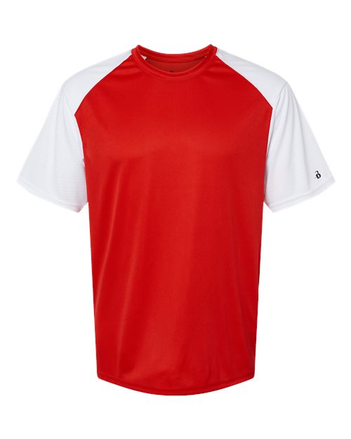Badger 4230 Men's Breakout T-Shirt, Red/ White