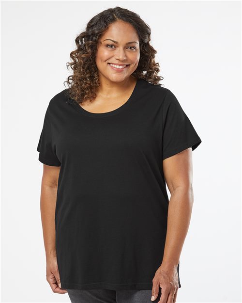 LAT 3816 Women's Curvy Collection Fine Jersey Tee