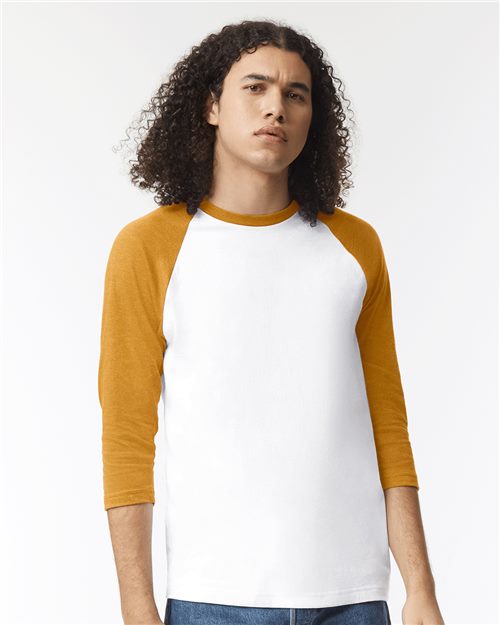 American Apparel 2003CVC Unisex CVC Three-Quarter Sleeve Tee