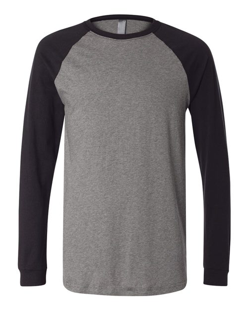 BELLA + CANVAS 3000 Men's Long Sleeve Jersey Baseball Tee