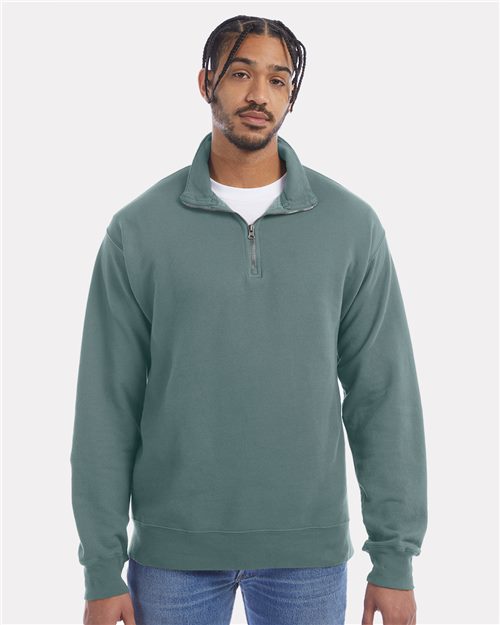 ComfortWash by Hanes GDH425 Unisex Garment-Dyed Quarter-Zip Sweatshirt
