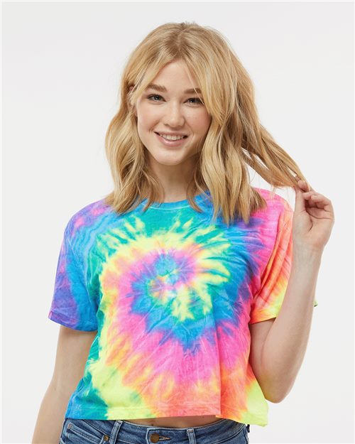 Colortone 1050 Women's Tie-Dyed Crop T-Shirt