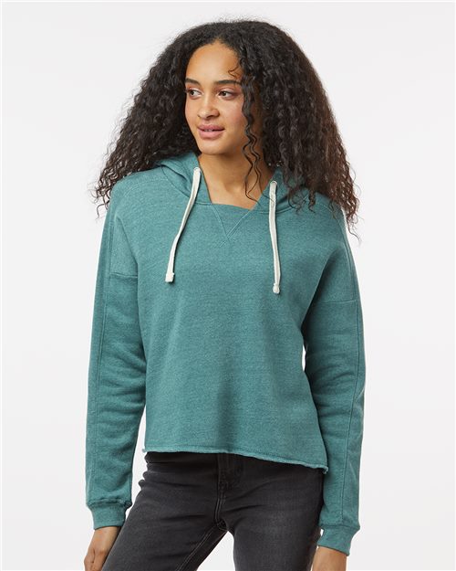 MV Sport W23101 Women's Angel Fleece Crop Hooded Sweatshirt