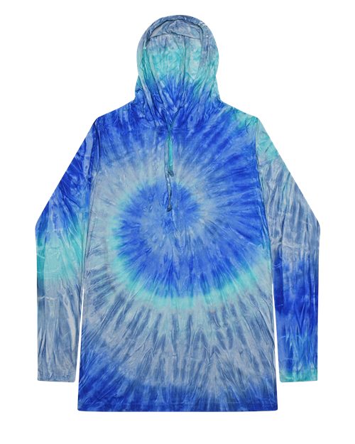 Colortone 2777 Unisex Tie-Dyed Hooded Long Sleeve T-Shirt