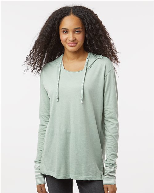 MV Sport W19439 Women's Heathered Jersey Hooded Tunic
