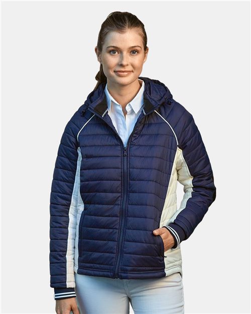 Nautica N17187 Women's Nautical Mile Hooded Puffer Jacket