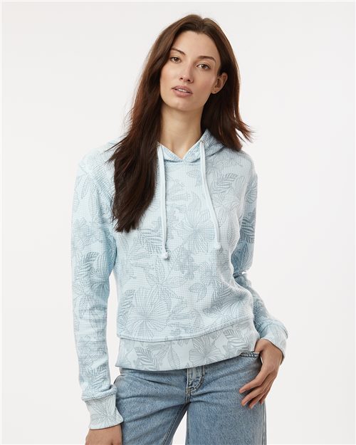 MV Sport W24105 Women's Maddie Floral Print Hooded Sweatshirt
