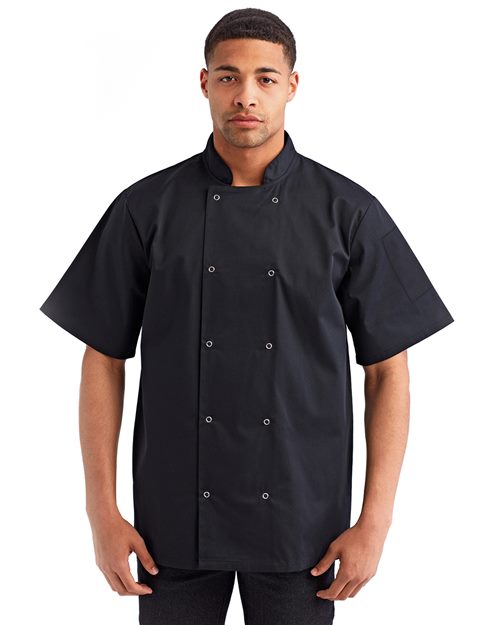 Artisan Collection by Reprime RP664 Unisex Ten Studded Front Short Sleeve Chef Coat