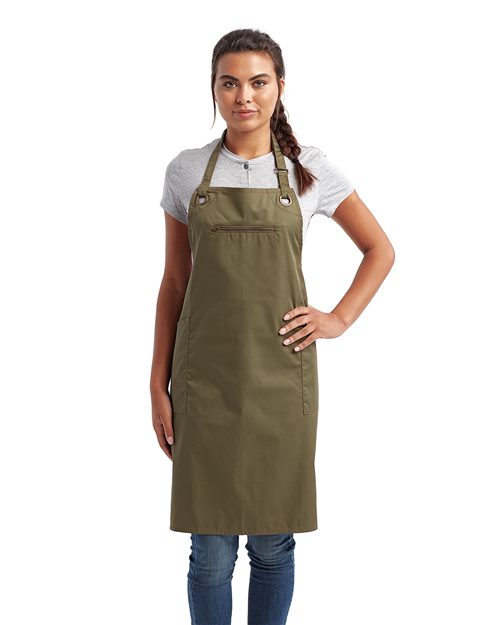 Artisan Collection by Reprime RP121 Barley Contrast Stitch Recycled Bib Apron