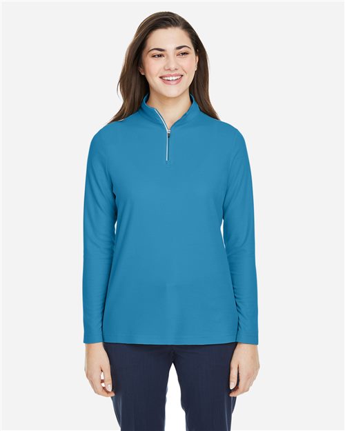 CORE365 CE405W Women's Fusion ChromaSoft Pique Quarter-Zip Pullover