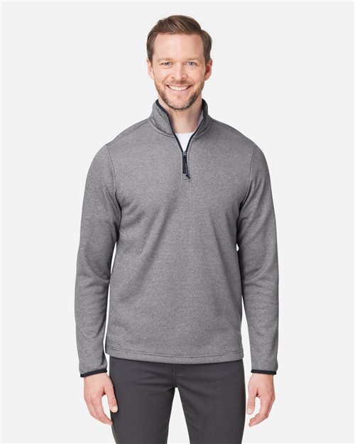 CORE365 CE73 Men's Venture Heathered Stripe Quarter-Zip Pullover