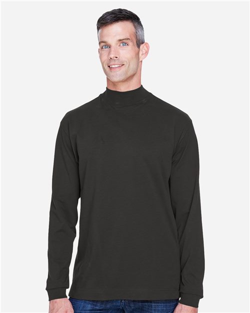 Devon & Jones D420 Unisex Sueded Jersey Mock Neck T-Shirt