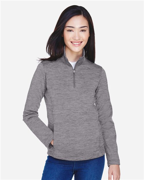Devon & Jones DG798W Women's Newbury Mélange Fleece Quarter-Zip Pullover