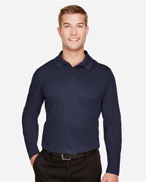 Devon & Jones DG20LT Men's Tall CrownLux Performance Plaited Long Sleeve Polo