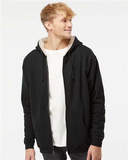 Independent Trading Co. EXP40SHZ Men's Sherpa-Lined Full-Zip Hooded Sweatshirt
