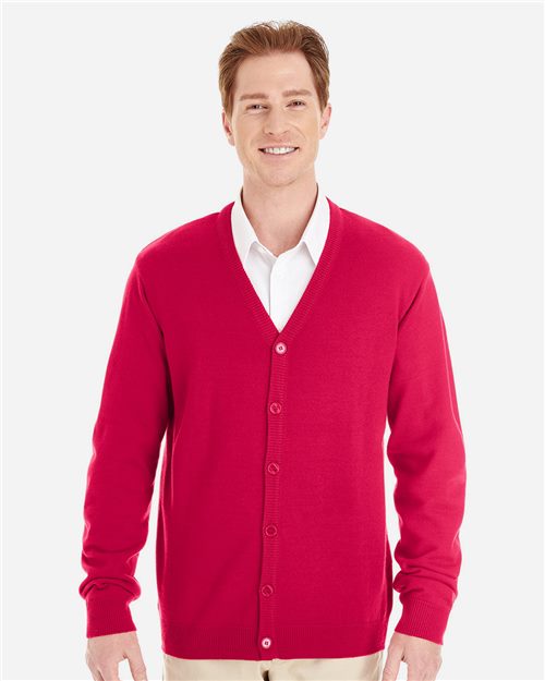Harriton M425 Men's Pilbloc V-Neck Button Cardigan Sweater
