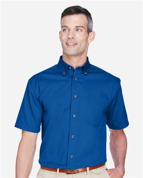 Harriton M500S Men's Easy Blend Twill Dress Shirt with Stain-Release