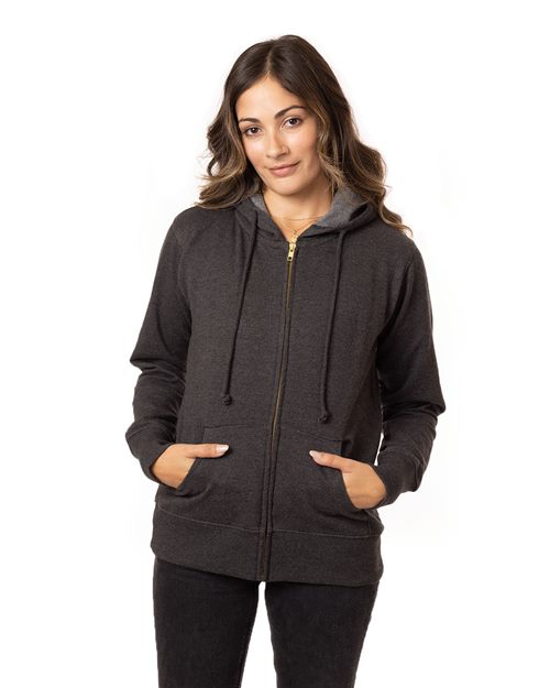 econscious EC4580 Women's Heathered Full-Zip Hooded Sweatshirt