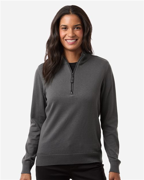Devon & Jones DG446W Women's New Classics Quarter-Zip Sweater