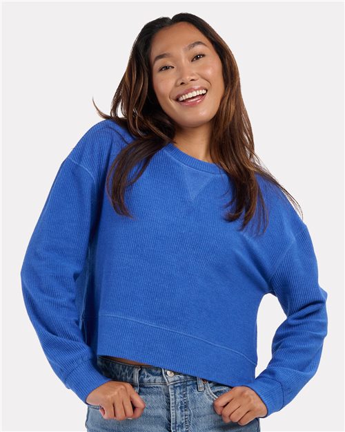 Boxercraft BW5102 Women's Ribbed Knit Cropped Boxy Crew