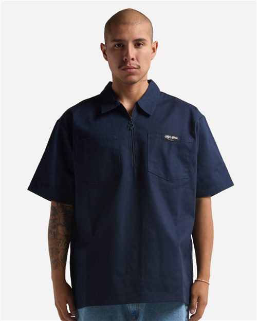 Shaka Wear SHQZWS Unisex Work Heavyweight Quarter-Zip Short Sleeve Shirt