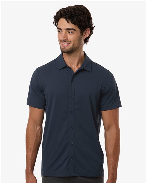 AllPro 41SPSS Men's Pro-Flex Sorona Button Down Short Sleeve Shirt
