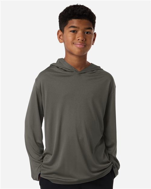 AllPro 48510Y Youth Pro-Lock Performance Hooded Long Sleeve T-Shirt