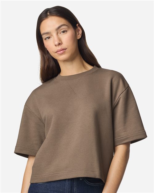 American Apparel FTCB0 Women's French Terry Mid-Length Boxy Top