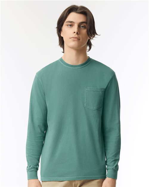 Comfort Colors 4410 Unisex Garment-Dyed Heavyweight Long Sleeve Pocket T-Shirt