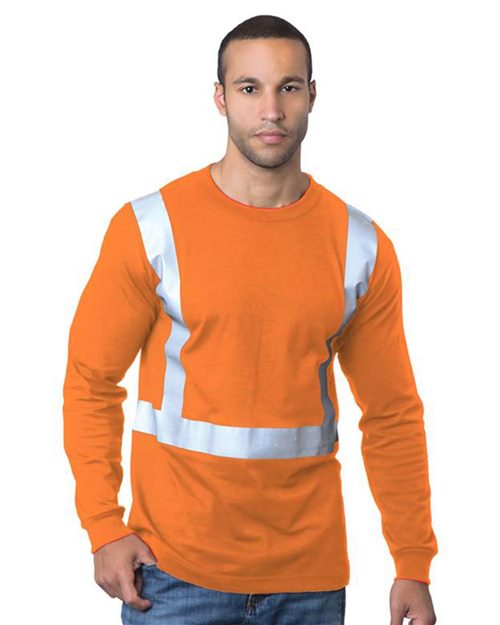Bayside 3762 Men's USA-Made 50/50 Hi-Visibility Long Sleeve T-Shirt