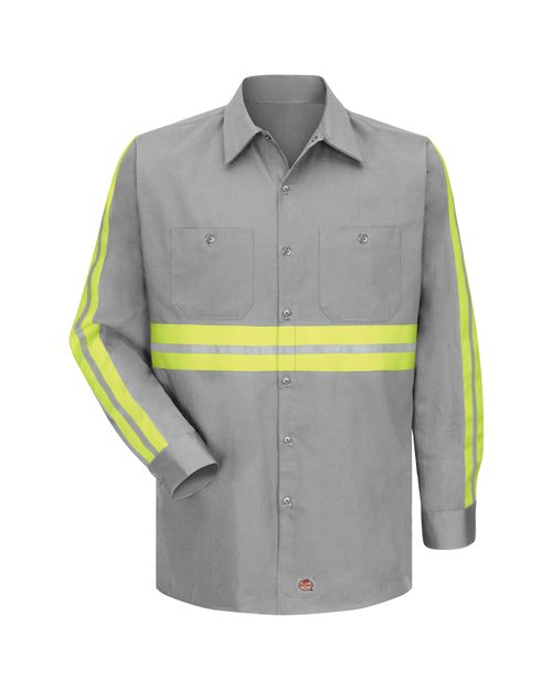 Red Kap SC30ET Men's Tall Enhanced Visibility Long Sleeve Cotton Work Shirt