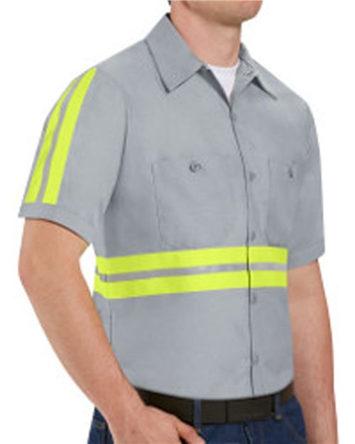 Red Kap SP24ET Men's Tall Enhanced Visibility Industrial Work Shirt