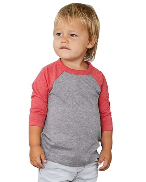 BELLA + CANVAS 3200T Toddler Three-Quarter Sleeve Baseball Tee