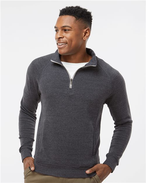 J. America 8869 Men's Triblend Quarter-Zip Sweatshirt