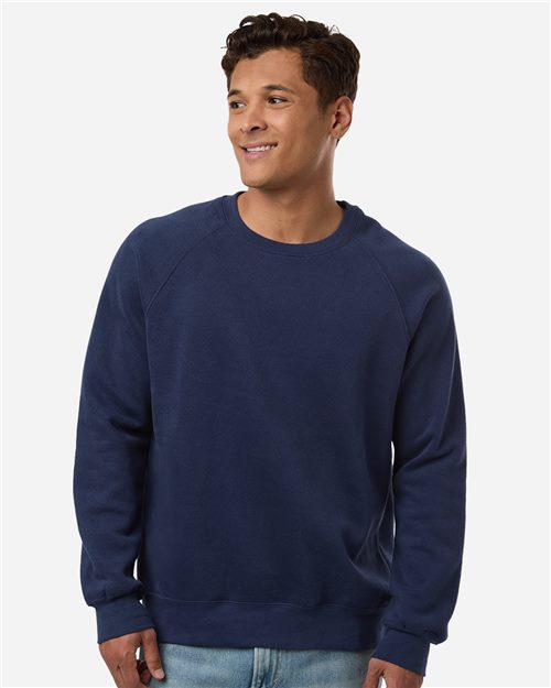 MV Sport 17116 Unisex Vintage Fleece Raglan Crewneck Sweatshirt