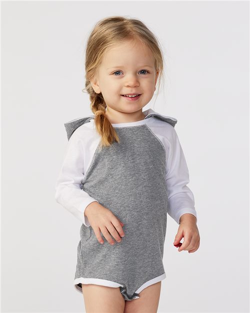 Rabbit Skins 4418 Infant Fine Jersey Character Hooded Long Sleeve Bodysuit with Ears