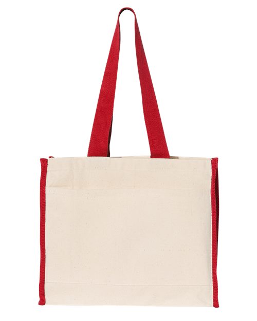 Q-Tees Q1100 14L Tote with Contrast-Color Handles