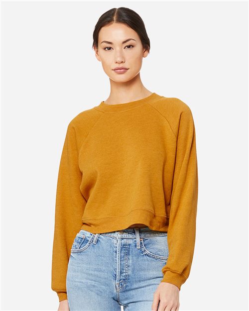 BELLA + CANVAS 7505 Women's Crop Raglan Crewneck Sweatshirt