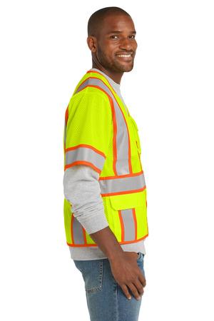 CornerStone CSV106 ANSI 107 Class 3 Surveyor Mesh Zippered Two-Tone Short Sleeve Vest