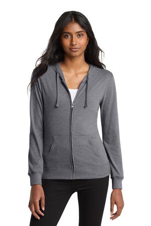 District DT2100 Women's Fitted Jersey Full-Zip Hoodie
