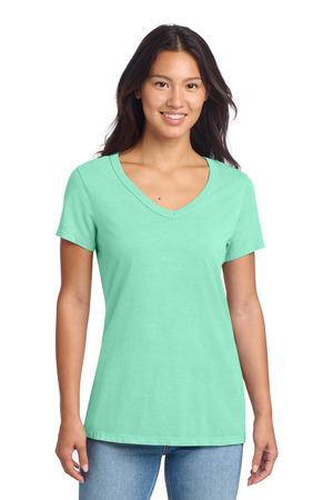 Port & Co LPC099V Women's Beach Wash Garment-Dyed V-Neck Tee